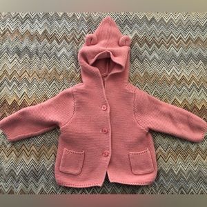 Baby Gap 6-12 month knit hooded sweater Baby Bear